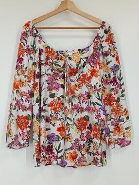 Addition Elle Floral Cut Out Blouse